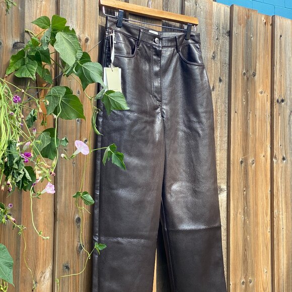 Wilfred The Melina High-Waisted Vegan Leather Pants NWT Size 8 - Picture 6 of 13